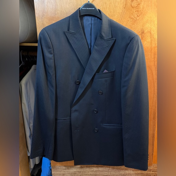 MICHAEL Michael Kors Double-Breasted Pinstripe Blazer